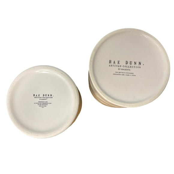 Rae Dunn Cream Ceramic Canisters with Hugs and Kisses Text - Picture 9 of 10